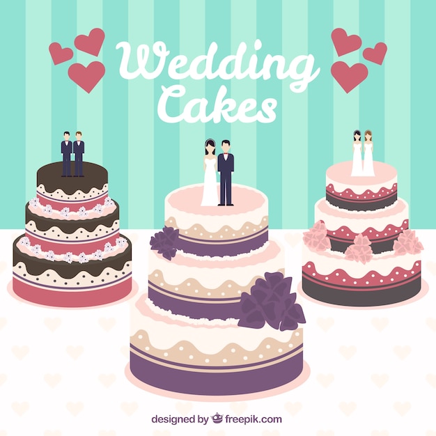 Free vector wedding cakes illustration