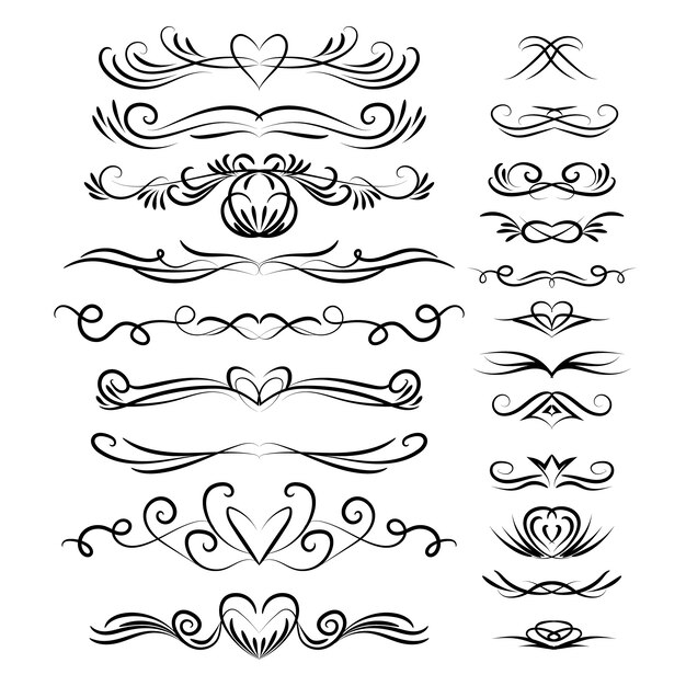 Wedding calligraphic ornament collection