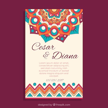 Free Vector | Wedding card multicolor mandala design