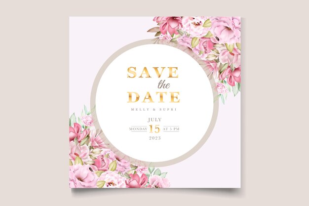 wedding card set with beautiful watercolor floral