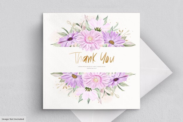 Free vector wedding card set with soft chrysanthemum flower