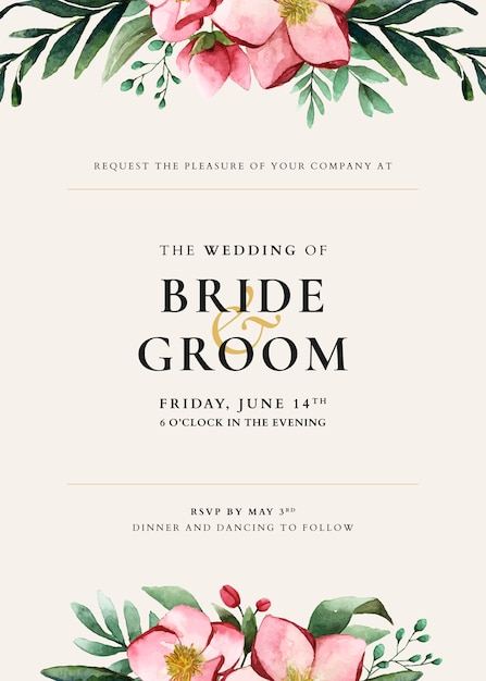 Free vector wedding card template design