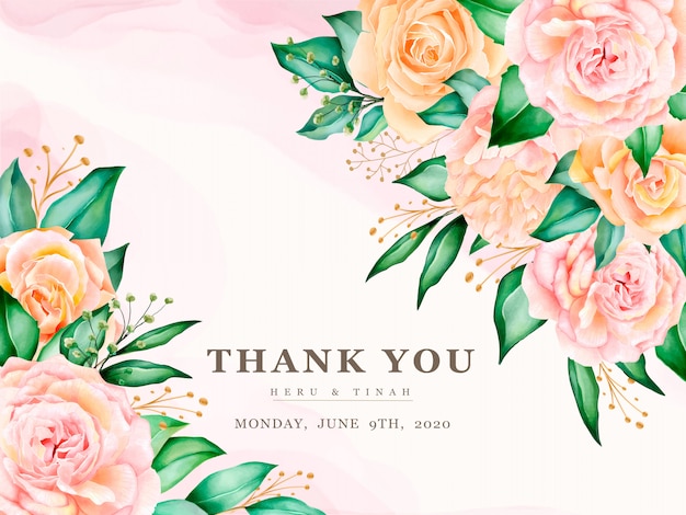 아름 다운 수채화 꽃 화 환으로 웨딩 카드 템플릿
