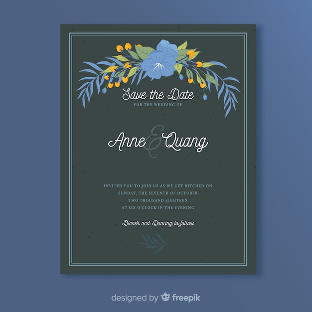 Free vector wedding card template