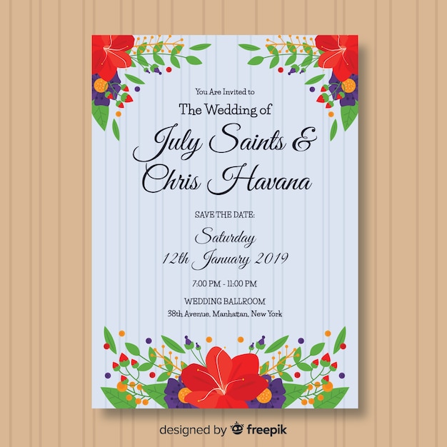 Free vector wedding card template