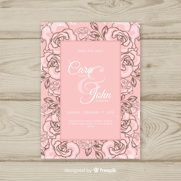 Free vector wedding card template