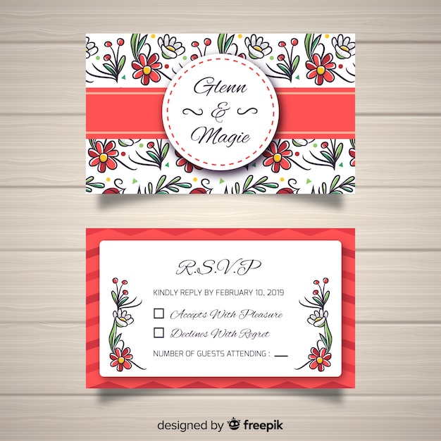 Free vector wedding card template