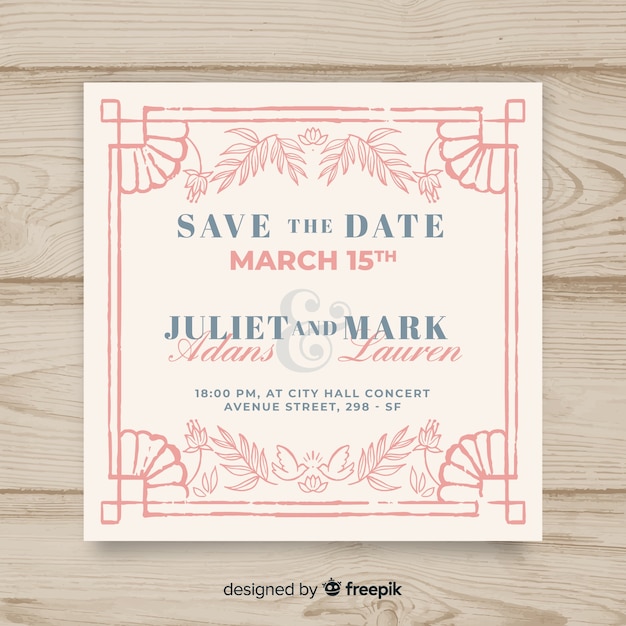 Free vector wedding card template