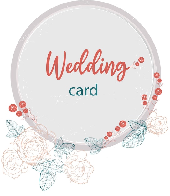 無料ベクター ウェディング カード ヴィンテージ繊細なバラの装飾のベクトルのデザイン