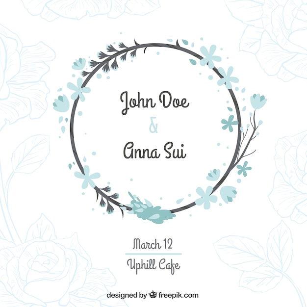 Download Free Wedding Card With A Floral Wreath Svg Dxf Eps Png Cut File Silhouette Design