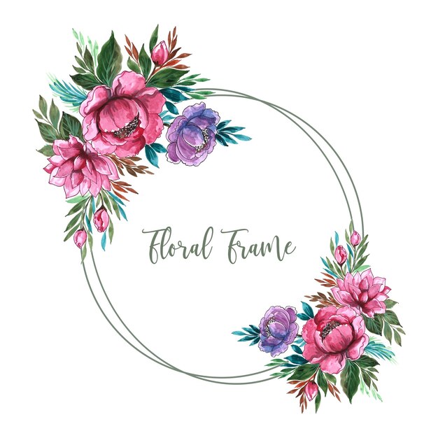 Свадебная открытка с композицией цветов на фоне цветочной рамки