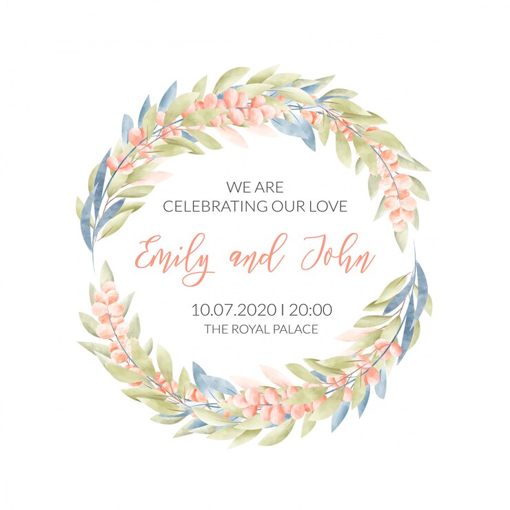 Free Vector wedding card with floral frame