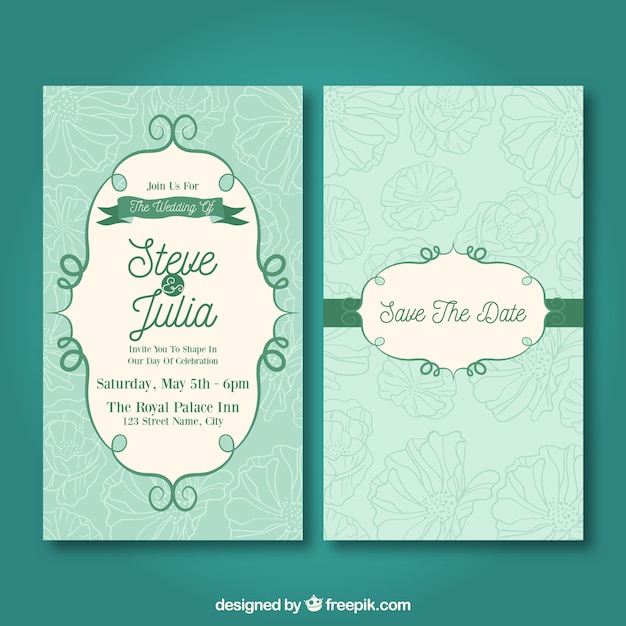 Free vector wedding card