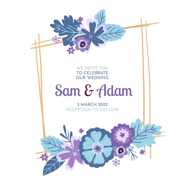 Wedding celebration floral frame