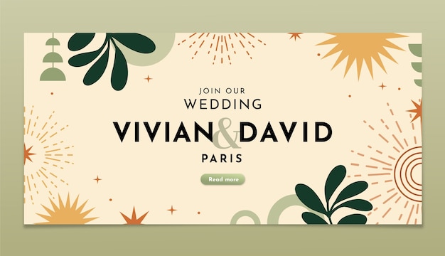 Free vector wedding celebration horizontal banner