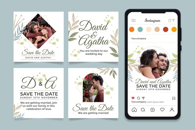 wedding celebration instagram posts collection