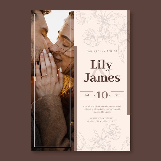 Wedding celebration invitation template