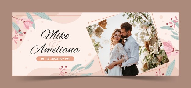 Wedding ceremony social media cover template