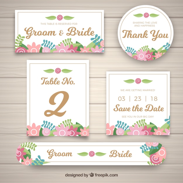 Free vector wedding collection