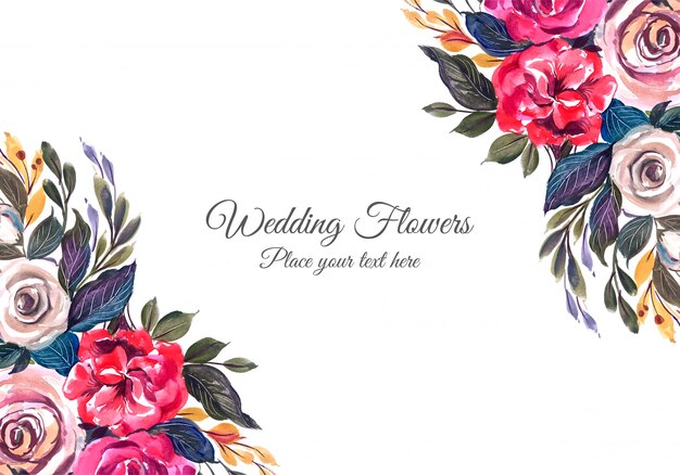Wedding colorful flowers frame