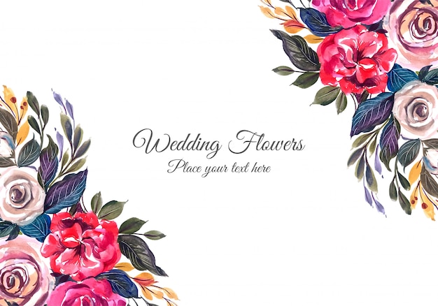 Wedding colorful flowers frame