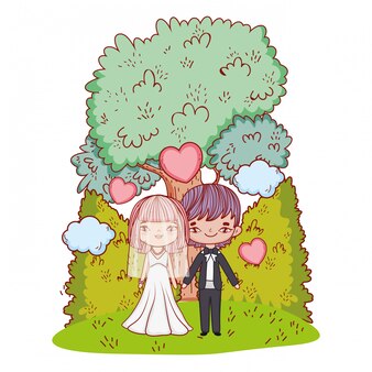 Premium Vector | Wedding couple cartoons