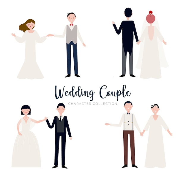 結婚式のカップルのキャラクターコレクション