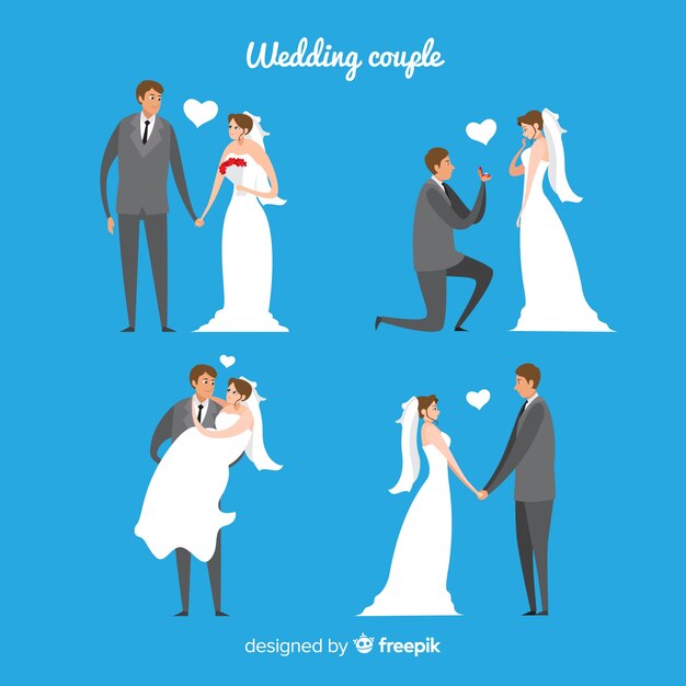 Wedding couple character collection