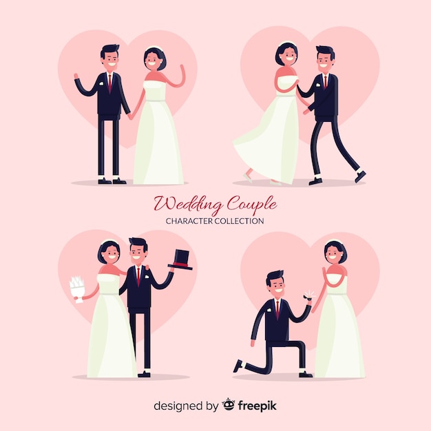 結婚式のカップルのキャラクターコレクション