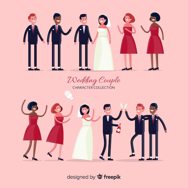 Wedding couple character collection