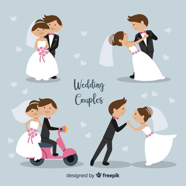 Wedding couple character collection