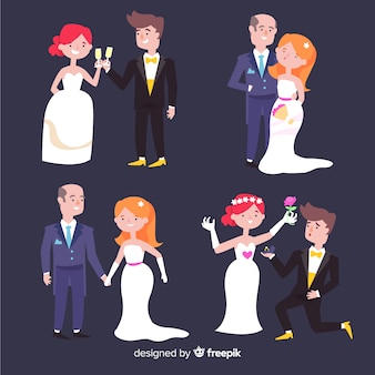 Wedding couple character collection