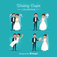 Free vector wedding couple collection