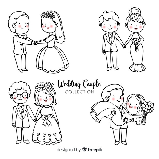 Free Vector wedding couple collection