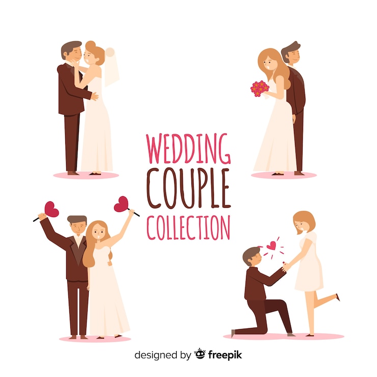 免費 Vector 婚禮夫婦系列