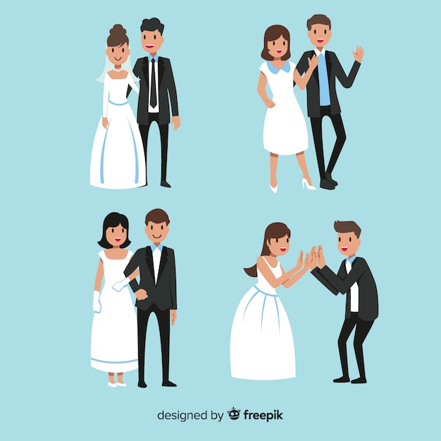 Free vector wedding couple collection