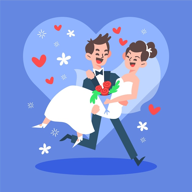 Wedding Couples Illustration – Free Vector Download