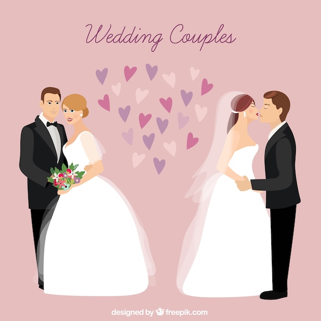 Wedding couples in love