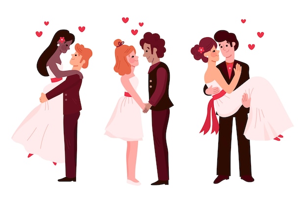 Free vector wedding couples