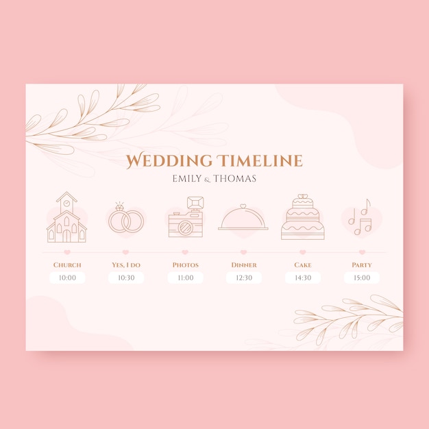 Wedding day schedule template design