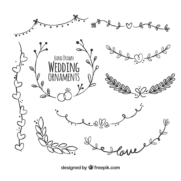 Free vector wedding decoration with modern style