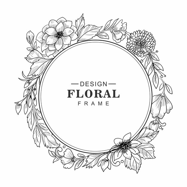 結婚式の装飾的な花のフレームカードの背景