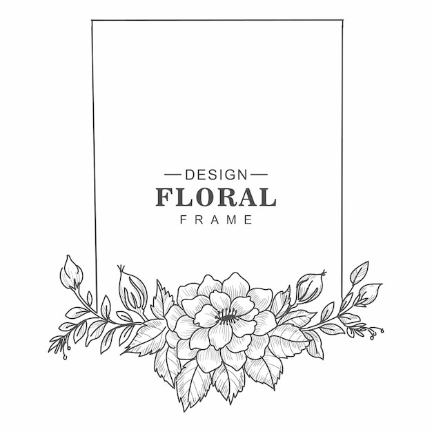 Wedding decorative floral frame card sketch background