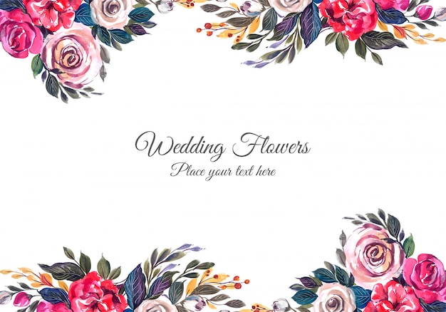 Wedding Decorative Floral Frame – Free Vector Template Download