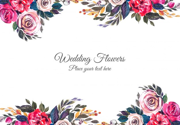 Wedding decorative floral frame