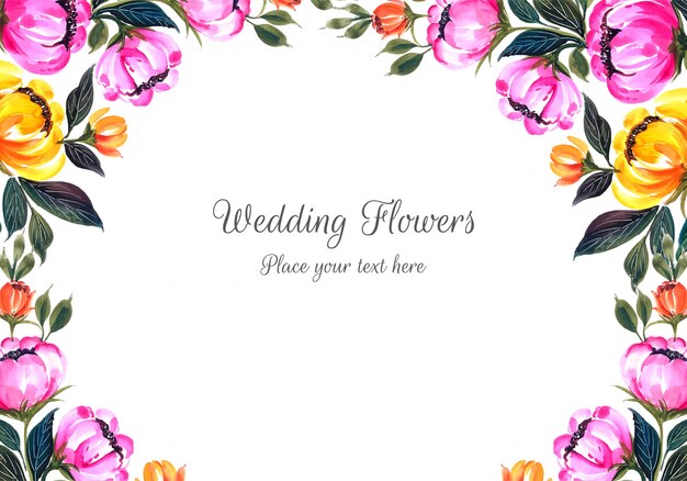 Wedding decorative flowers frame background