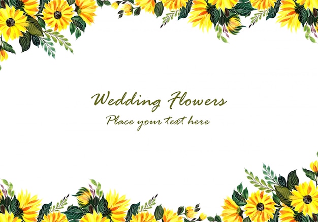 Free vector wedding decorative yellow floral frame