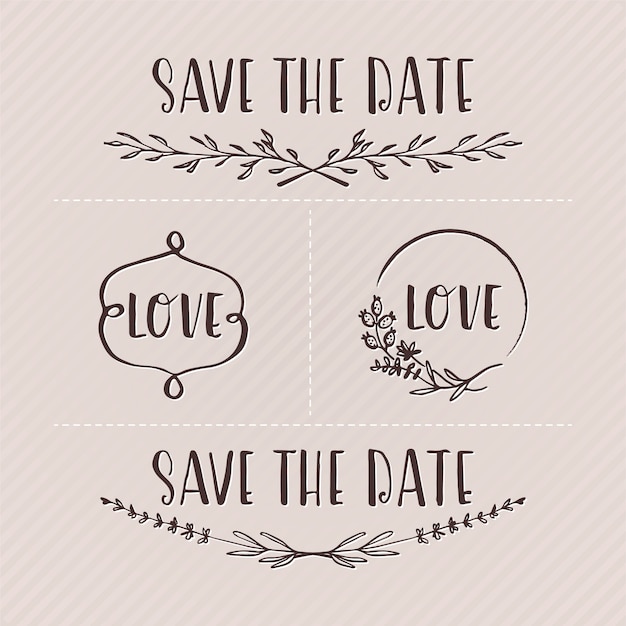 Free vector wedding design elements