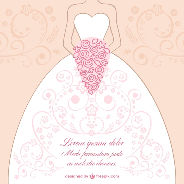 Wedding dress lace design vector – Free vector download