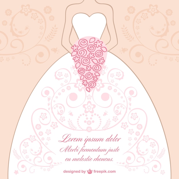 Wedding dress lace design vector